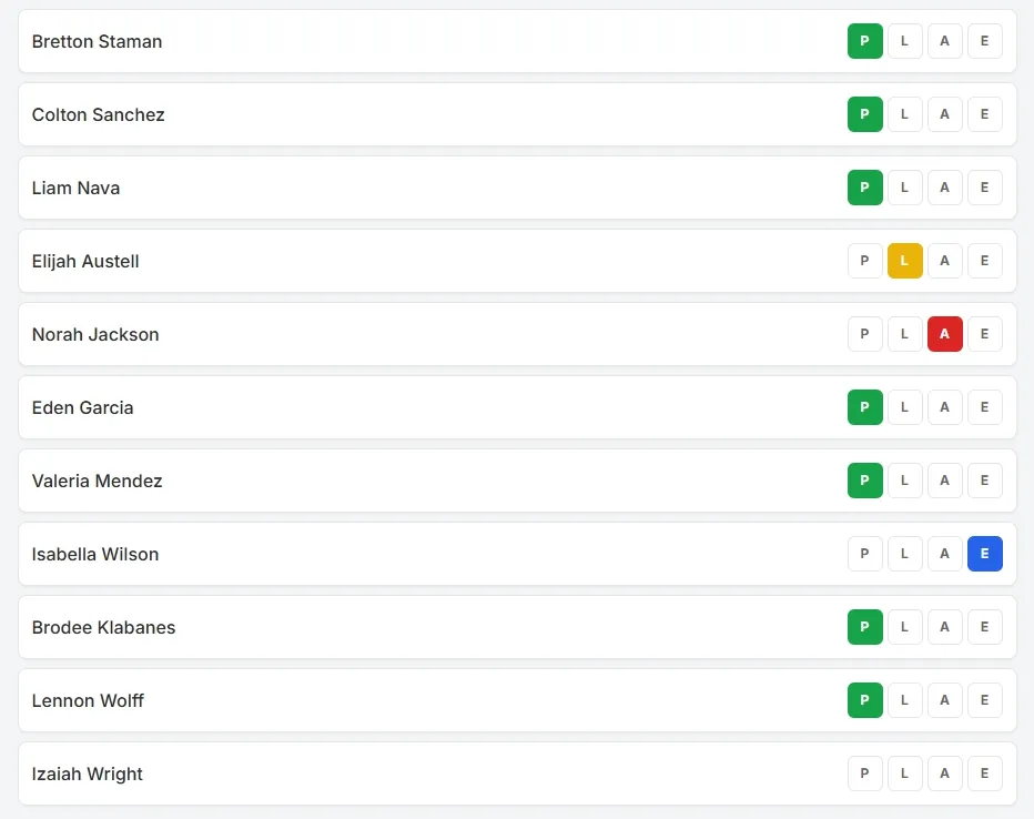 Attendance Feature