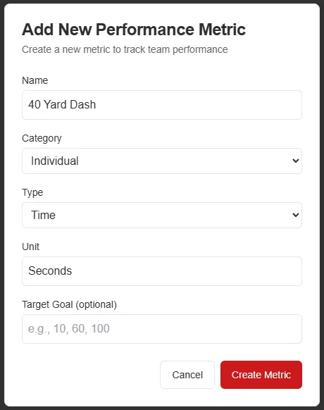 Add New Performance Metric